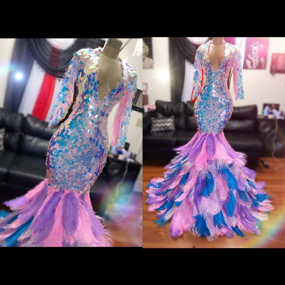 brand new prom dress never worn. CUSTOM MADE